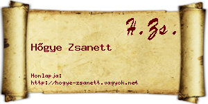 Hőgye Zsanett névjegykártya